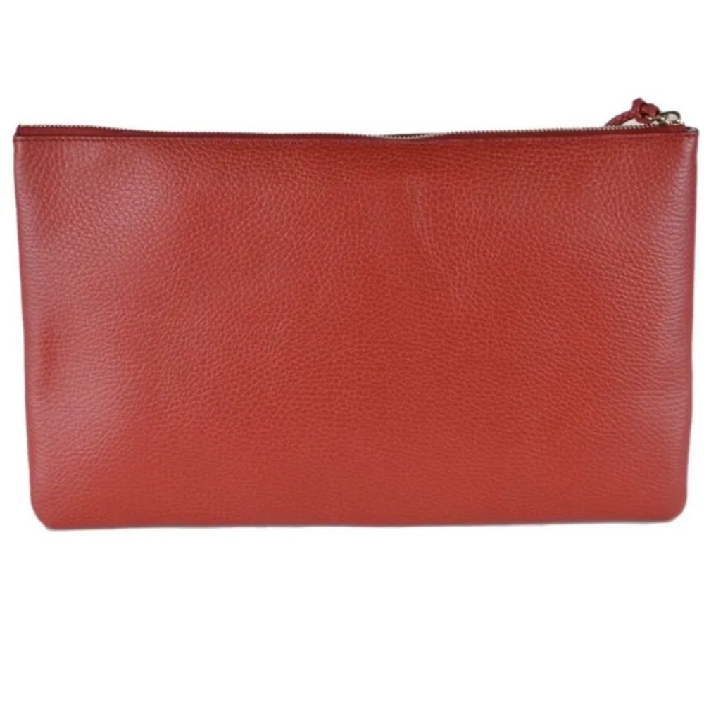 GUCCI Large Red Leather Bamboo Tassel Clutch/Pouch! NWT - Picture 4 of 8
